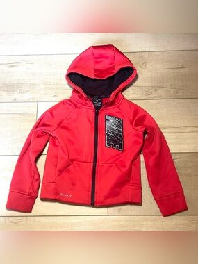Nike Red Kids' Dri-FIT Zip-Up Hoodie with Logo 3T